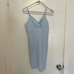 Iight blue gingham dress
